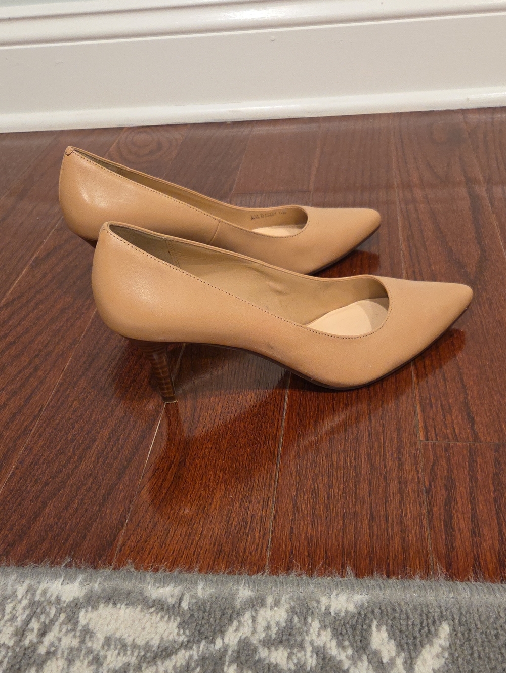 Cole Haan Tan Pointed-Toe Leather Pumps